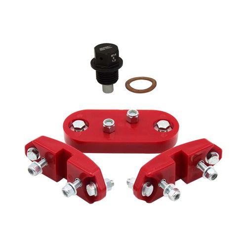 Kit coxim motor e câmbio em PU para Fusca e derivados com motor VW refrigerado ar + Bujão carter magnético SPA