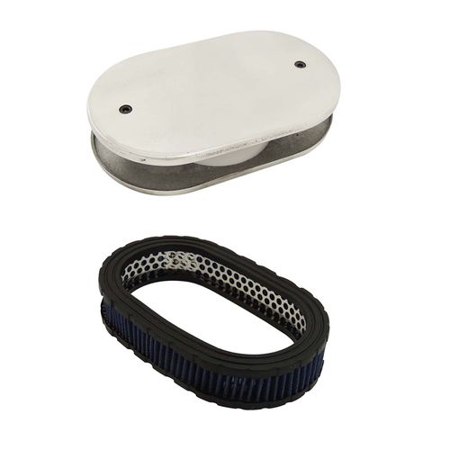 FILTRO DE AR ESPORTIVO OVAL PARA CARBURADOR BROSOL / SOLEX H34 COM ELEMENTO FILTRANTE ESPORTIVO OVAL 40MM
