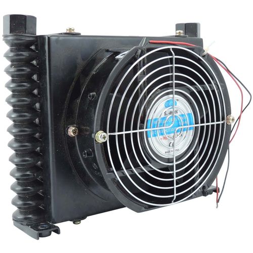 Radiador De Óleo Universal Com Ventoinha - 250mmx176mmx101mm 10AN Fêmea - Reembalado