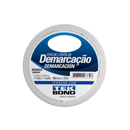 Fita De Demarcação Branca 48Mm X 15M - Tekbond