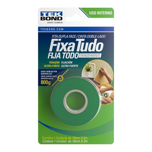 Fita Acrílica Dupla Face 19Mm X 2M - Interior - Blíster - Tekbond