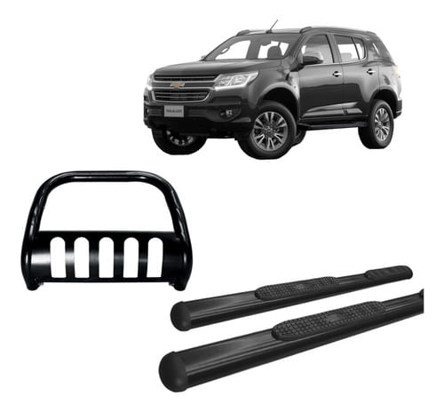 Kit Quebra Mato C/ Protet+estribo Oval/ Trailblazer Preto