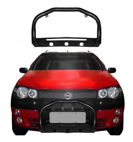 Para-choque De Impulsão S/barra Strada 1997 Até 2007 Preto