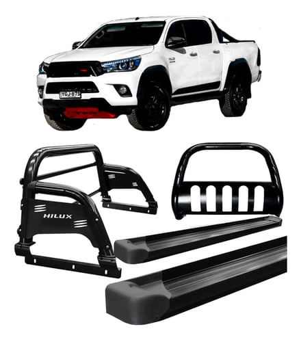 Kit Quebra Mato-estribo Pl-sant Antonio H3 Hilux 16/20 Preto