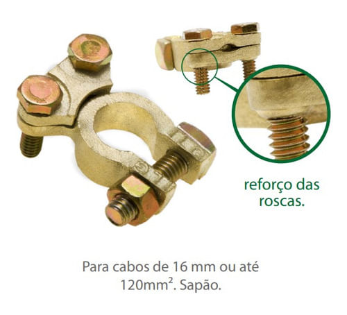 20 Terminais De Bateria  16 A 120mm Sapão Super Reforçados