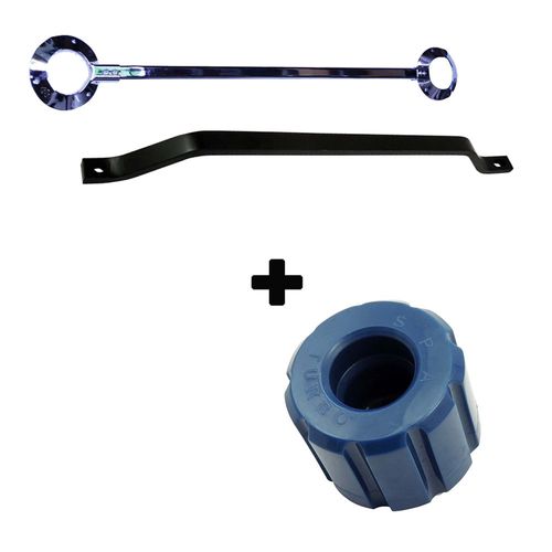 Barra estrutural superior Cromada + Barra estrutural Inferior VW Gol G1 "Quadrado" + Coxim frontal motor AP em PU