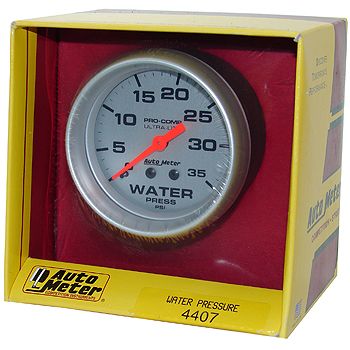 Manômetro Pressão Água 0 - 35 PSI - Mecânico - 2 5/8" - Ultra-Lite - 6 Ft. - AUTO METER