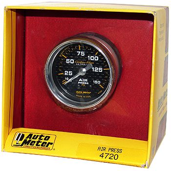 Manômetro Pressão de Ar 0 - 150 PSI - Mecânico - 2" 1/16" - Carbon Fiber - AUTO METER