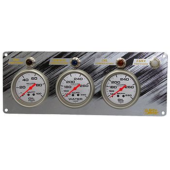 Painel com 3 Instrumentos (Pressão de Óleo e Temperatura de Água e Óleo) com Alertas - Pro Comp Ultra Lite 2" 5/8"  - AUTO METER