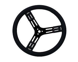Volante de Direção em Alumínio Fat Grip Dished Preto 15" - LONGACRE