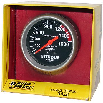 Manômetro Pressão Nitro 0 - 1600 PSI - Mecânico - 2 5/8" - Sport Comp - AUTO METER