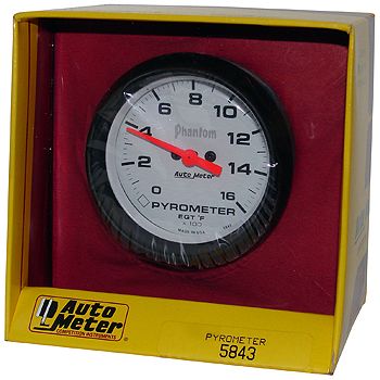 Instrumento Medir Temperatura Gases Escape 0º - 1600º F - Elétrico -2" 5/8" - Phantom - AUTO METER