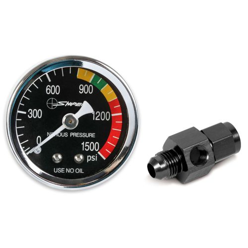 Manômetro para pressão de nitro - 1,5" - 4AN - Preto - NOS