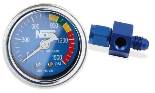Manômetro para pressão de nitro - 1,5" - 4AN - Azul - NOS