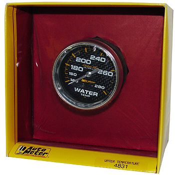 Instrumento Medir Temperatura água 140º - 280º F - Mecânico - 2" 5/8"- Carbon Fiber - AUTO METER