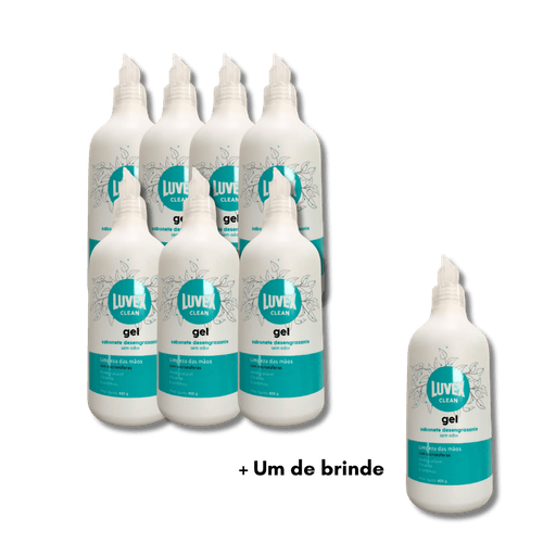 Sabonete Desengraxante Luvex Clean Gel 7 Unidades mais um de brinde - Frasco 400g - Luvex
