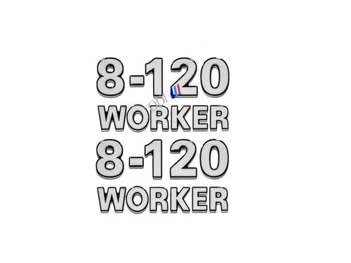 KIT EMBLEMAS VW 8-120 WORKER 2 PEÇAS 2005 / 2012