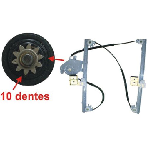 Máq. do vidro Elétrica da pta. diant. - esq. S/motor Fix. Bosch 10 dentes - Santana e Quantum após 97