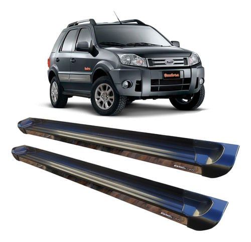 Estribo Ecosport Até 2012 Plataforma De Alumínio Preto