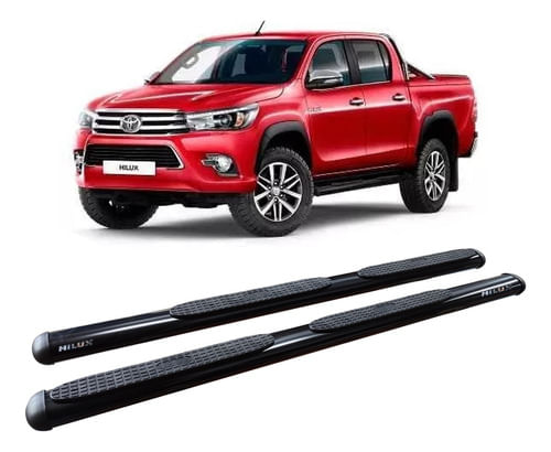 Estribo Hilux 2016 a 2020 Oval Oblongo Preto C D