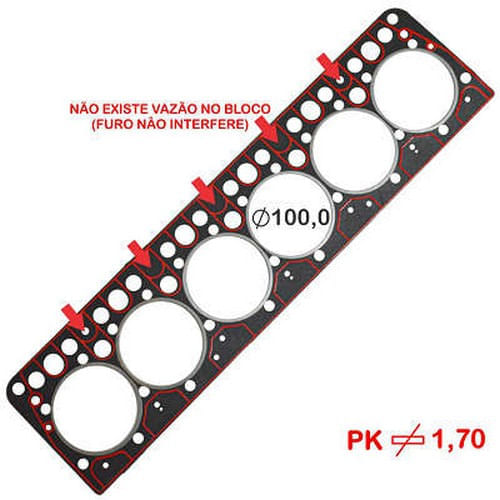 JUNTA DO CABECOTE - MERCEDES OM352A 100 MM