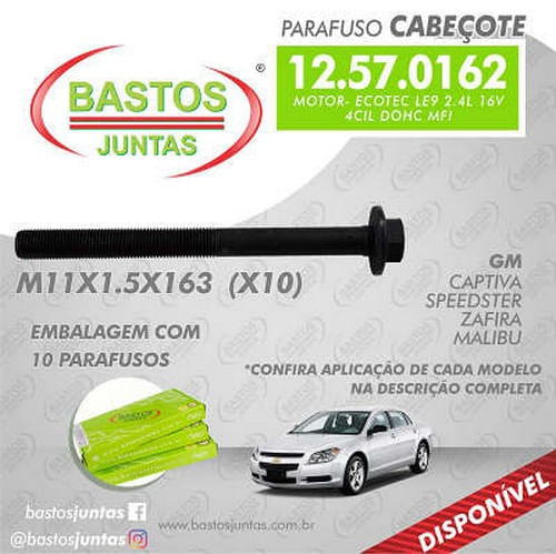 PARAFUSO DE CABECOTE - GM CAPTIVA MALIBU 2.4 16V ECOTEC 2009 A 2014