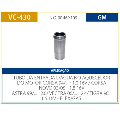 Tubo Refrigeração Gm Vectra 2006 a 2011 - 515102 - VC430