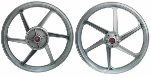 Roda 6 Palitos Titan 125 2000 até Fan 125 2008 Modelo Mix À Disco Fabreck Prata Par