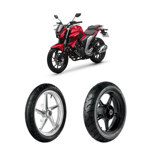 Par de pneus Yamaha Fazer 250 100/80-17 + 130/70-17 Sportíssimo Maggion