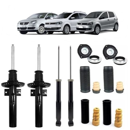 Combo da Suspensão Completa Dianteira e Traseira Fox 2010 até 2018 Polo 07 até 2014 Spacefox 2011 até 2016