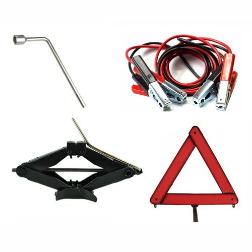 Kit Estepe Para Carro / Macaco Sanfona 2000kg + Chave De Roda 21mm + Triângulo + Cabo Auxiliar