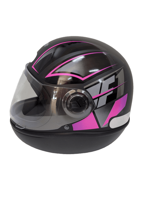 Capacete formula 1 preto fosco/rosa neo 58