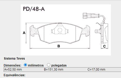Pastilha Freio Dianteira Fiat Tempra 8V 16V 1995