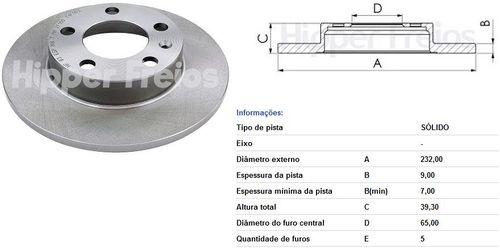 Disco Freio Traseiro Golf 1999 A 2013