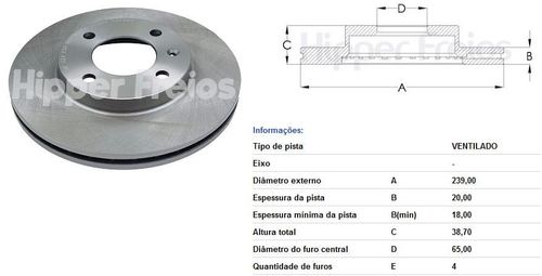 Disco Freio Dianteiro Gol G1 G2 G3 G4 1988 A 2014 Ventilado