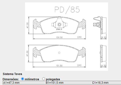 Pastilha Freio Dianteira Fiat Palio 1.0 1.4 2012