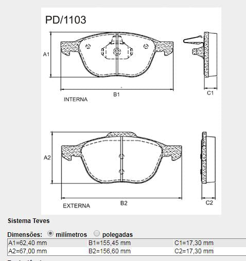 Pastilha Freio Dianteira Ecosport 2.0 Aut 2005 A 2009