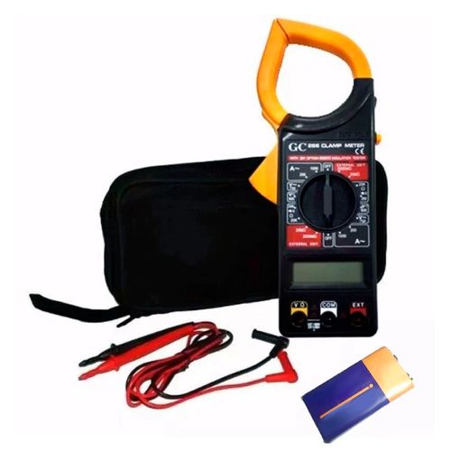 Multímetro Alicate Digital com Display DT266 Com Estojo de Proteção